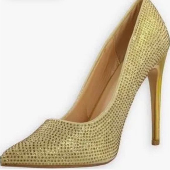 Lauren Lorraine Gold Rhinestone Heels - Picture 2 of 9